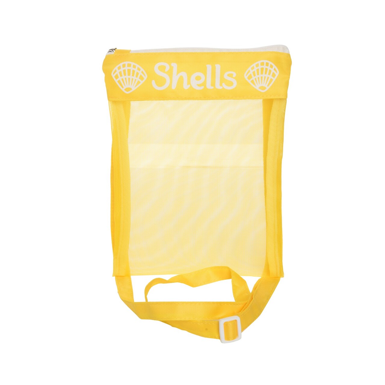 6.25" Nylon Yellow "Shells" Adjustable Beach Mesh Carrying Bag